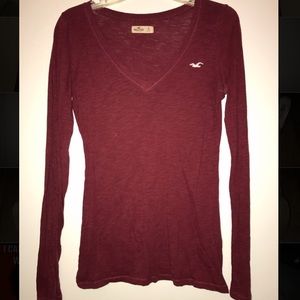 Maroon Long Sleeve Hollister Shirt